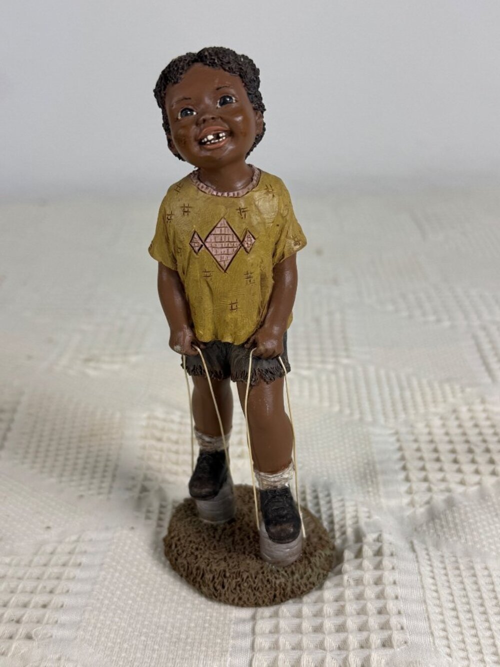 All Gods Children Martha Holcombe Root Figurine of Girl Tin Can Stilts Carmen 15